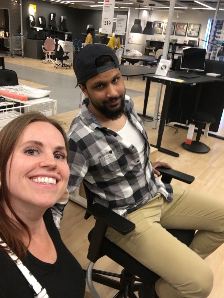 Ikea date! We went in for the meatball dinner and ended up testing out every office chair they have to offer. 