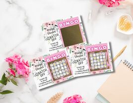 Scratch off bridal shower bingo cards