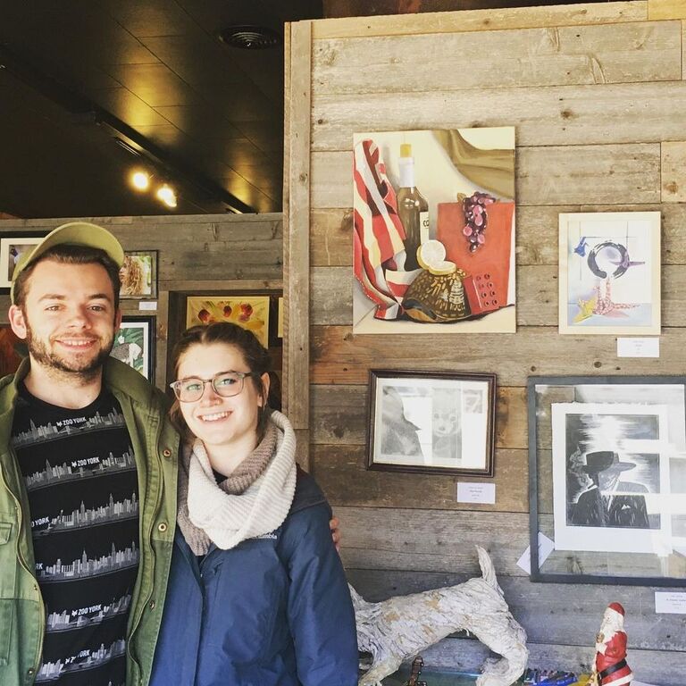 Our college's club Art Alliance had an art show at the art gallery we lived above! It was Tyler's first apartment, but after Covid hit, I moved in.
