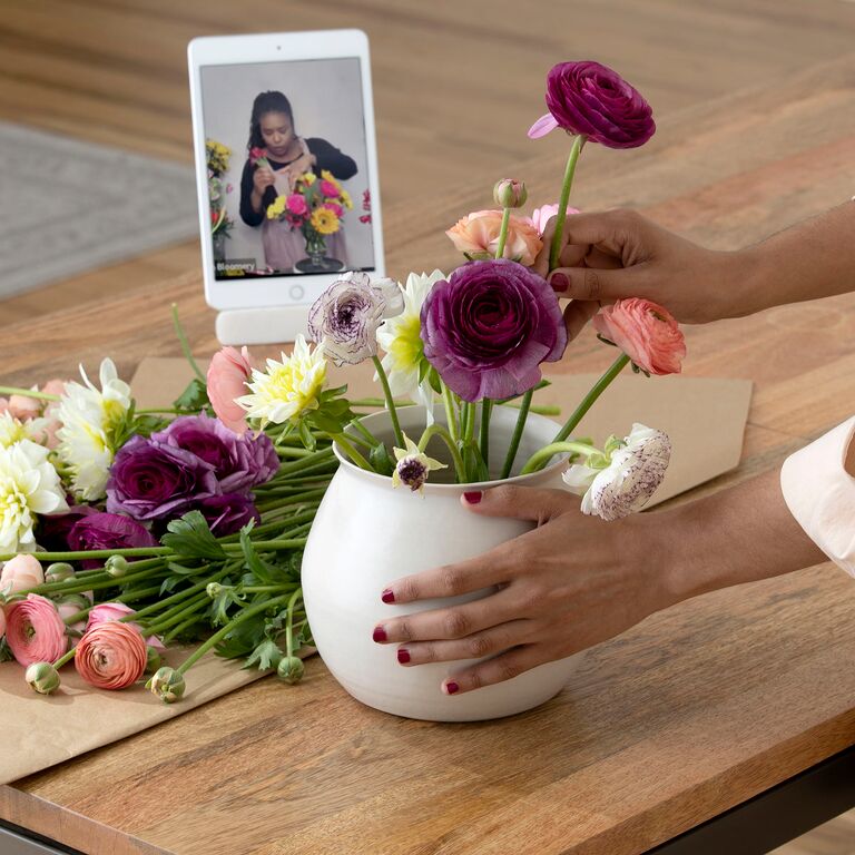 Bridesmaid gift idea virtual flower arranging class