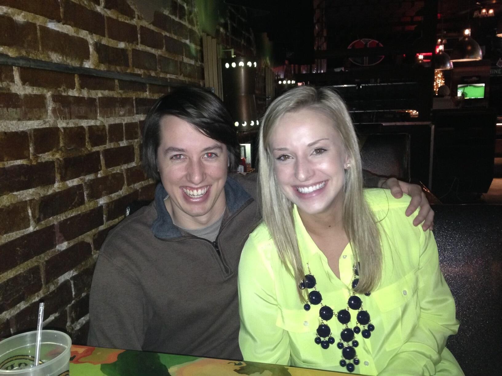 Kirsten and Tyler meet up at Young Avenue Deli for dinner and drinks, one of the few times they physically saw each other during grad school.