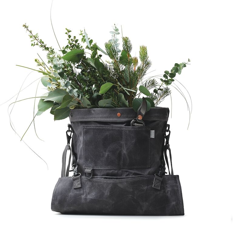 Waxed canvas foraging bag best man gift