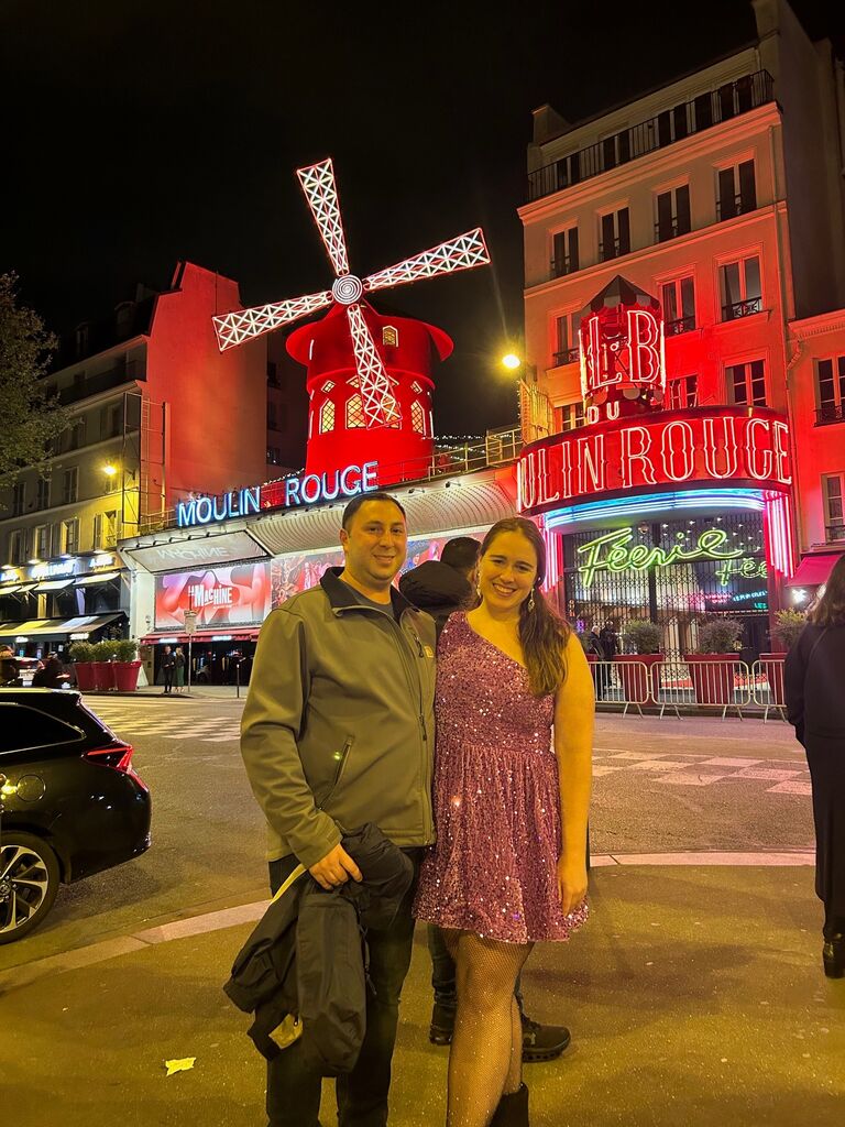 Emily and Chris visit the Moulin Rouge in Paris
