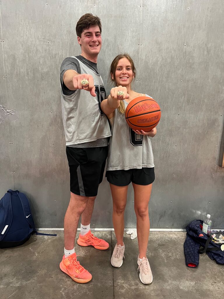 The first ring Jacob got me... a championship ring in a city basketball league with all of our friends.