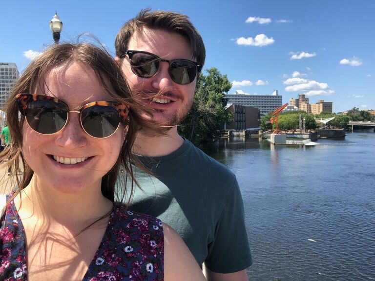 Enjoying a sunny summer day in downtown South Bend!