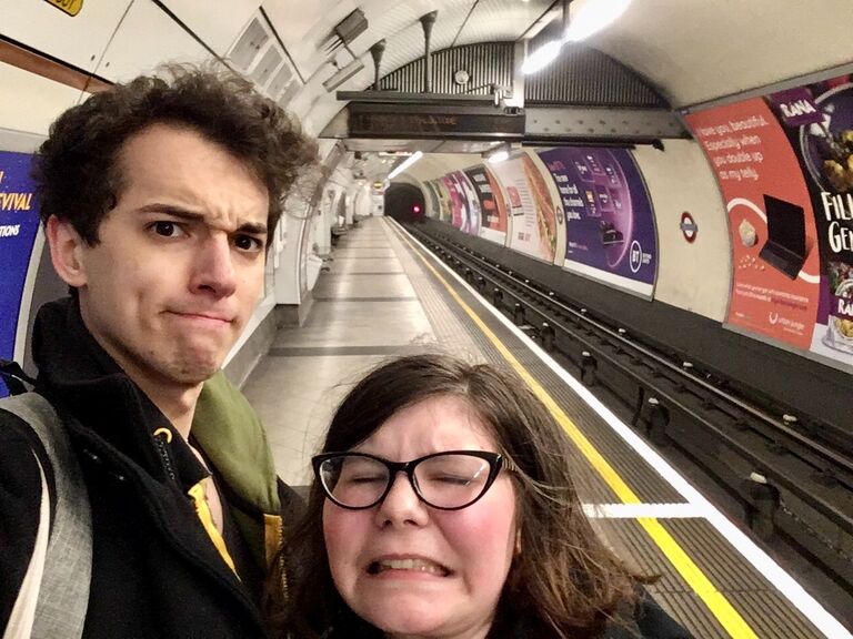 The calm before the COVID storm: a deathly quiet Tube station. Big yikes!