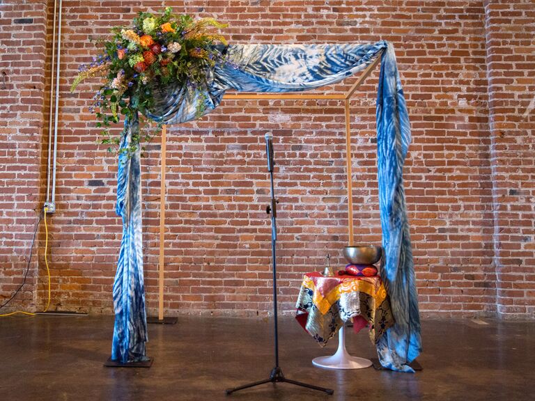 Tie-dye ceremony arch