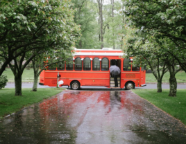 Wedding transportation bus