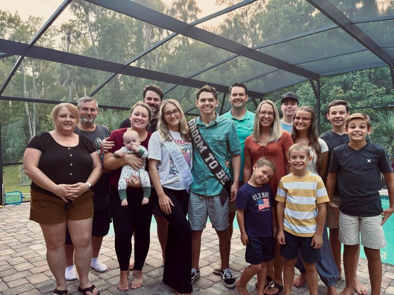 Both families. Josiah is the oldest of seven and DeAnna is the youngest of three...opposites attract!!