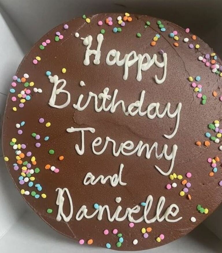 A blessed anniversary celebration! 🎉 Danielle never imagined that her 12-year anniversary would coincide with Jeremy's 1-year anniversary. In this moment of divine alignment, they felt eternally grateful for the journey they have shared. 🙏 To celebrate, Danielle ordered a delicious chocolate cake from Susie's Cakes in Marina Del Rey, California, and they joyfully shared it with their fellowship. 🍫🎂 This special occasion was a testament to their love and faith, reminding them of the blessings that come from walking together in God's grace. 💖✨ Stay tuned for Danielle's 13-year anniversary, as their love story continues to unfold with God's guidance. 🌟