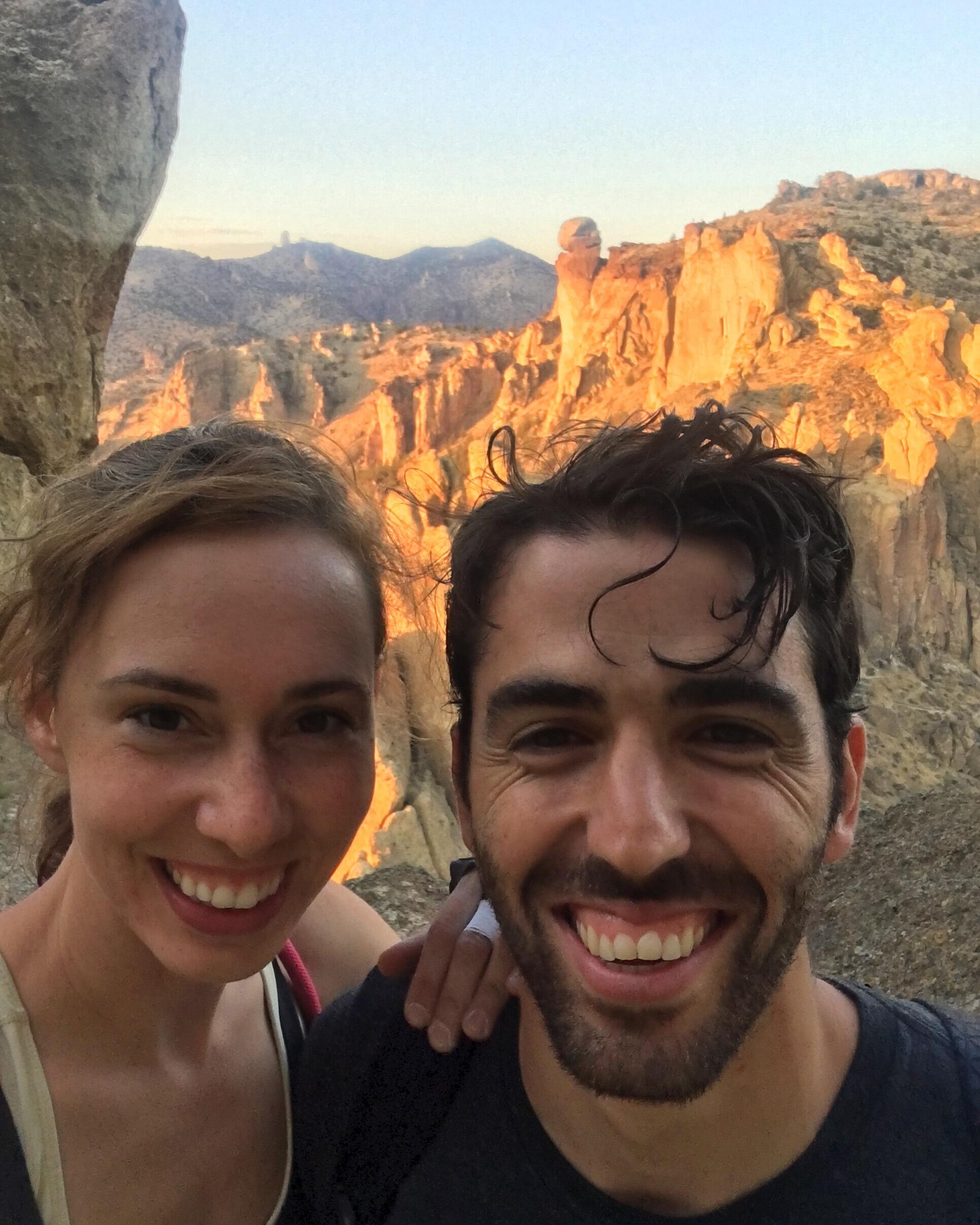 Our first multi-pitch climbing adventure on White Satin at Smith Rock- Kate might have thrown John in over his head a bit...you can ask him about his experience!