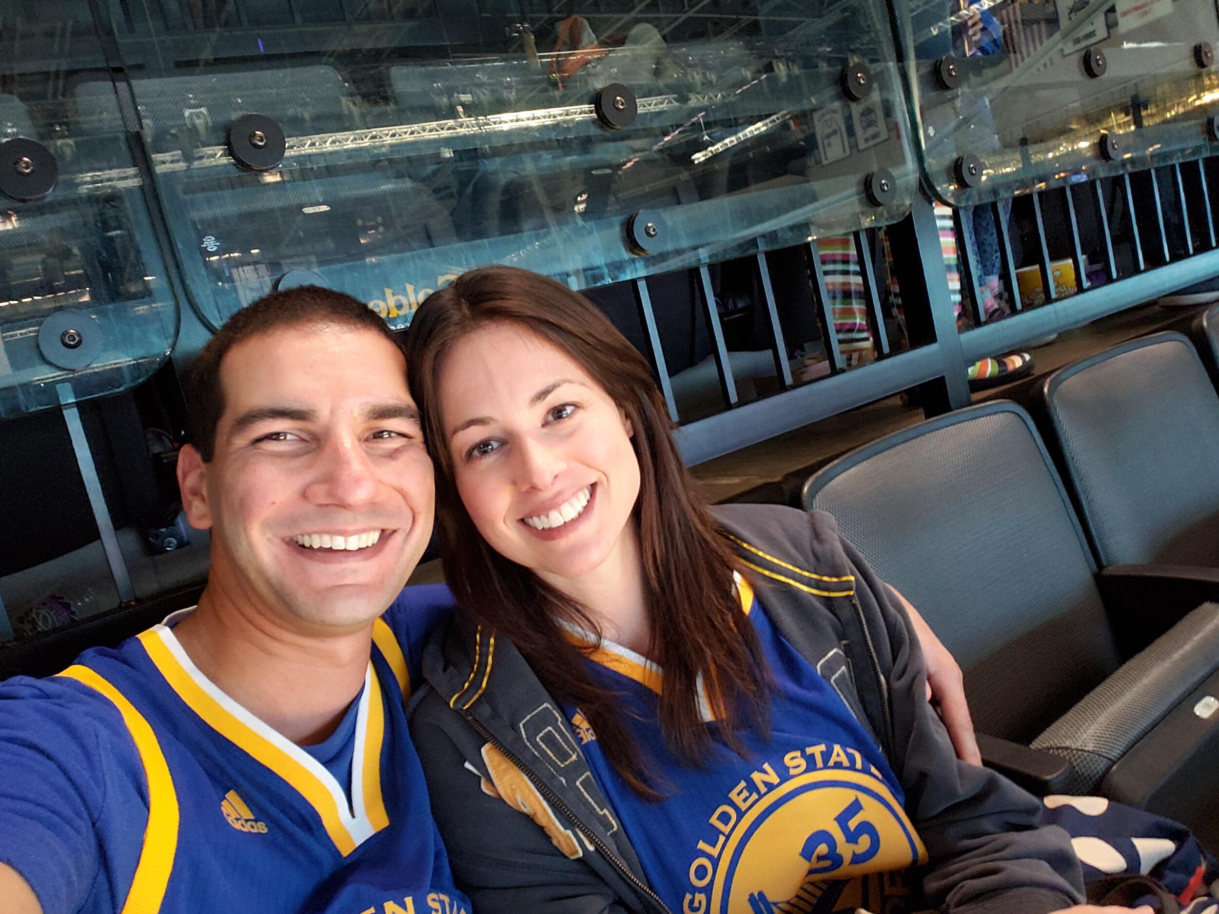 Third date at Warriors vs Kings game. George had to see how big of a fan Emily is.
