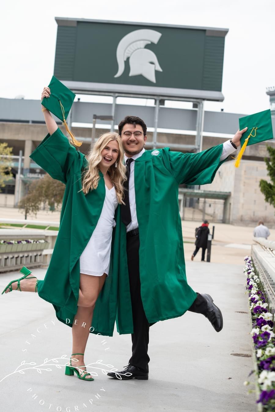 Brandon and Carley took photos together for graduating from Michigan State University! Carley graduated that May and Brandon would graduate in December. 