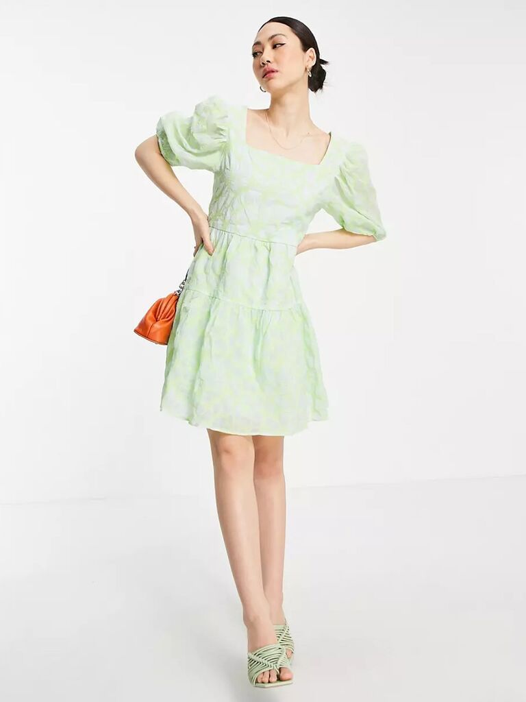 Mint green dress sale for wedding guest