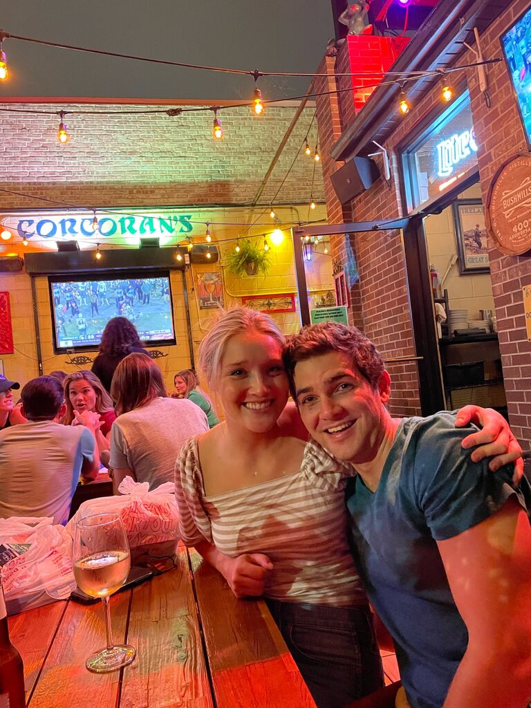 Met in their apartment building, KSquare in Old Town, Chicago during covid & started dating.