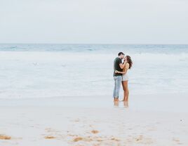 Happy couple on the beach