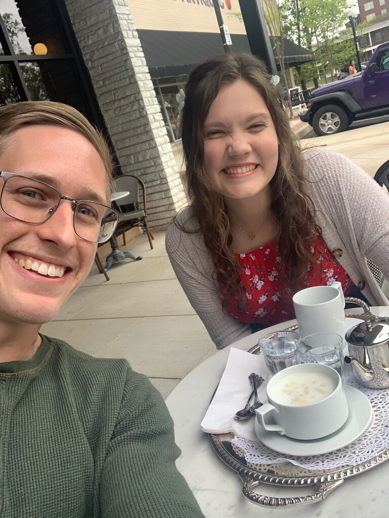First date! He took me to a bistro and we talked for hours. 