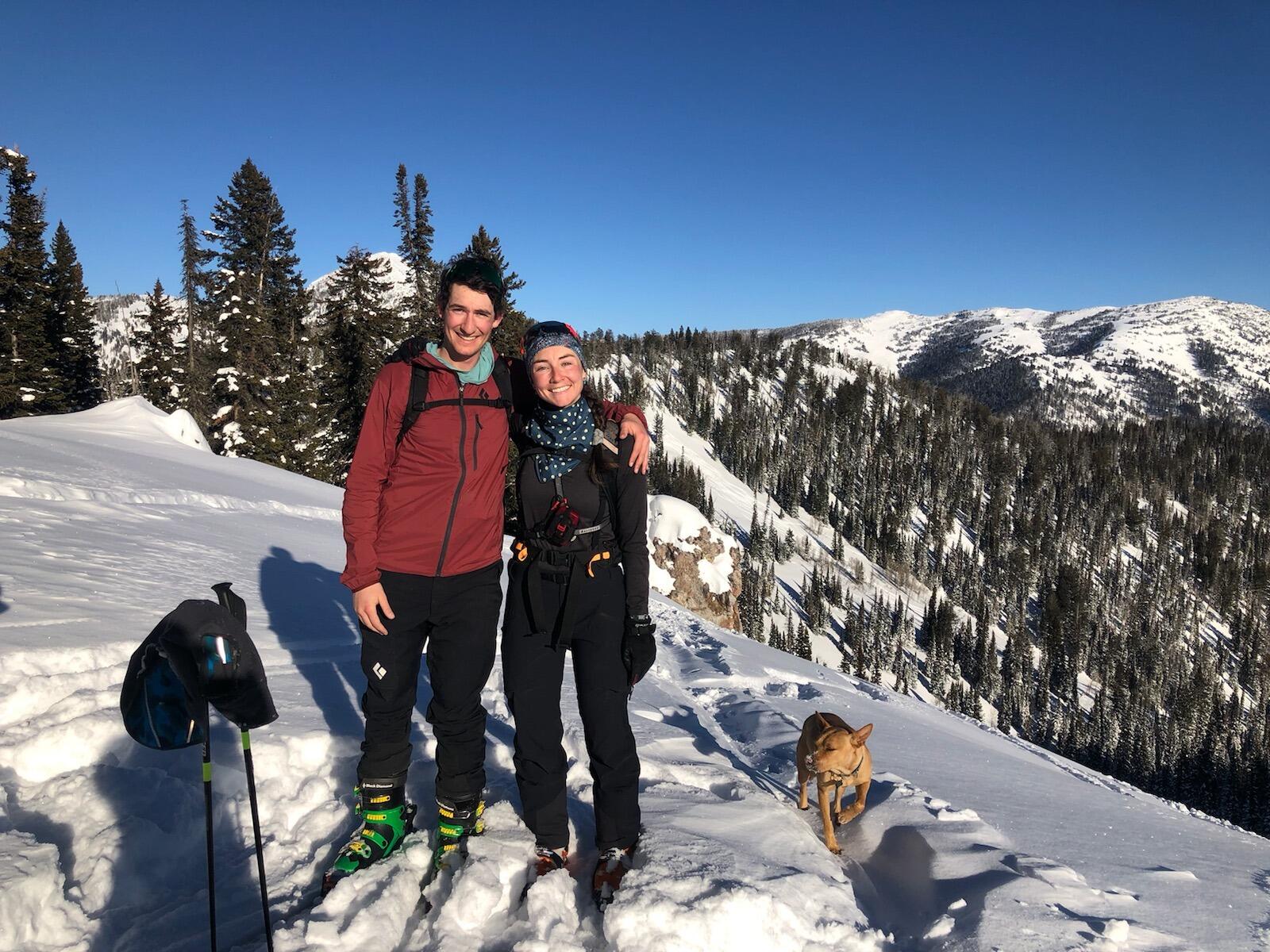 We didn't get to see each other a ton during school but winter break always promised a longer visit with each other! Sam accompanied Hannah back home to Driggs ID for part of the break where we were able to explore some backcountry skiing outside Victor, ID with Sarah and Connor and David of course! This was the trip David sprained his tail from the deep pow....