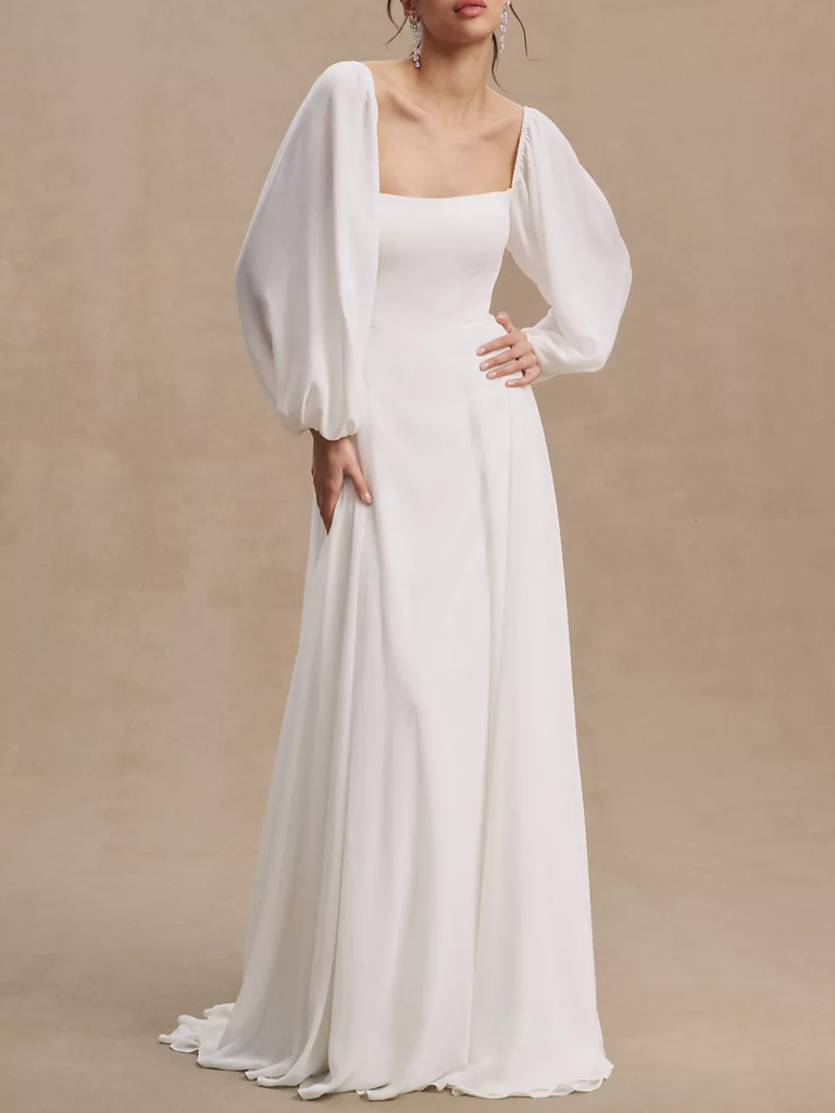 Jenny by Jenny Yoo square neck long sleeve wedding dress