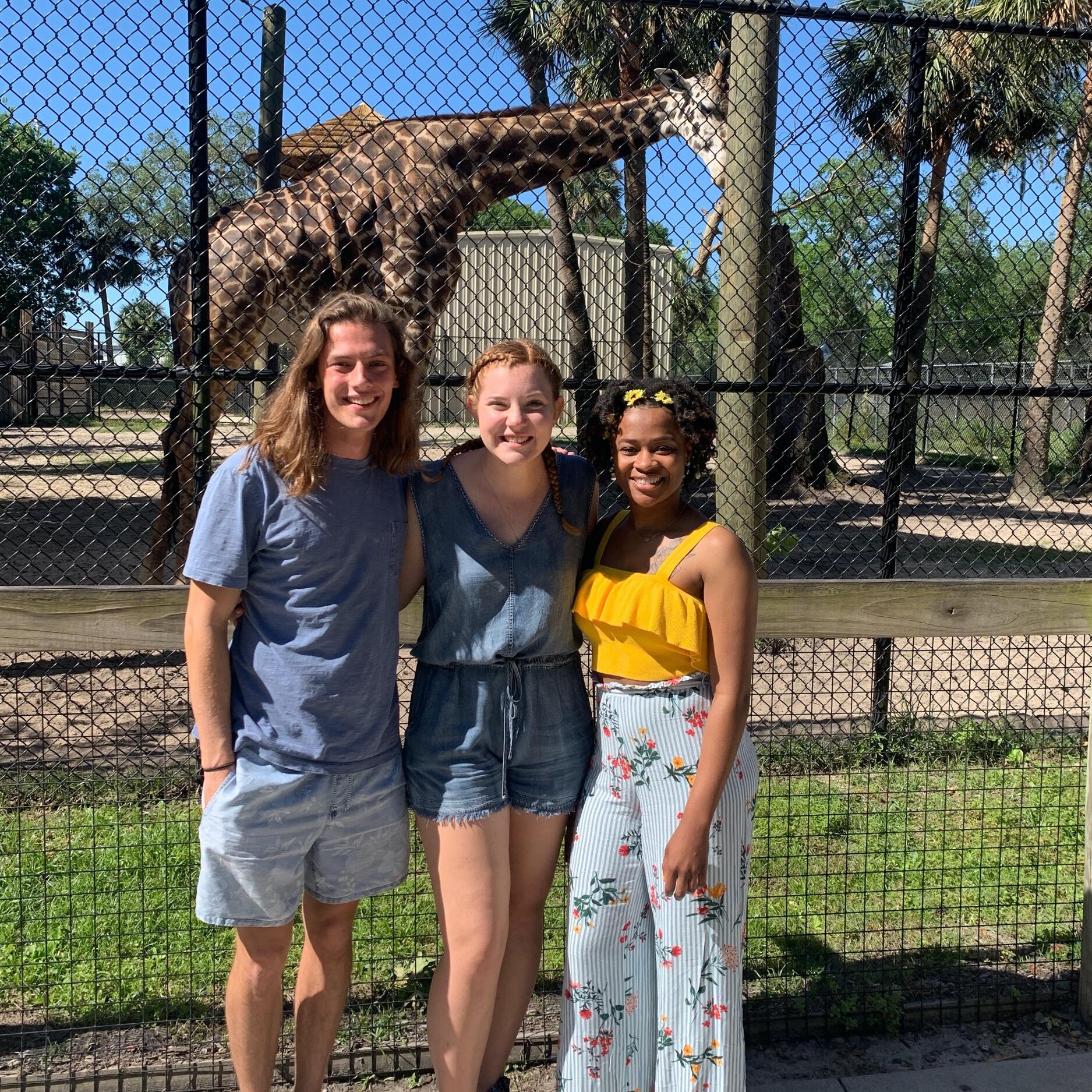 We tried getting pictures of everyone's favorite animals; Morgan's favorite was Doug the bear-keeper.