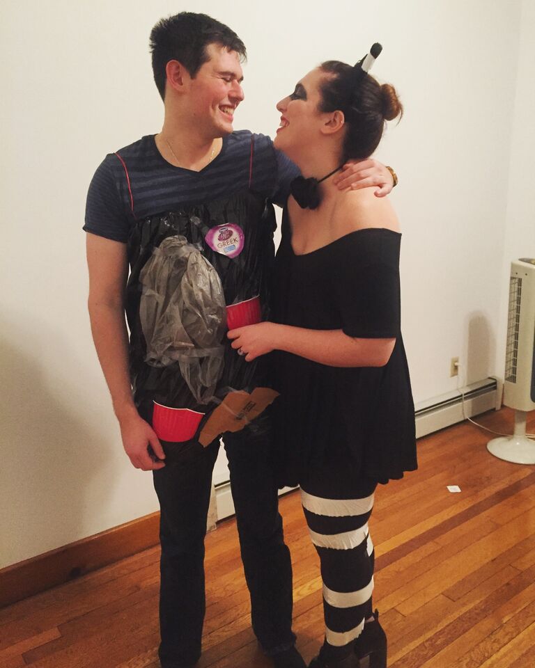 First Halloween - epic raccoon and garbage costume (yet to be topped!)