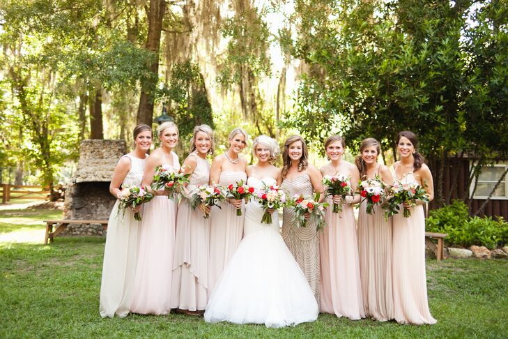 neutral tone bridesmaid dresses