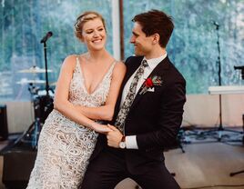 Couple enjoying their first dance together at their wedding