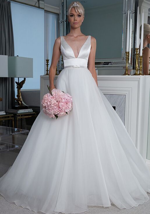 satin white ball gown
