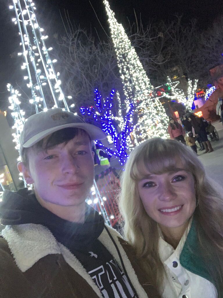 Near the end of the fall semester of our senior year we enjoyed looking at Christmas lights in the botanical gardens.