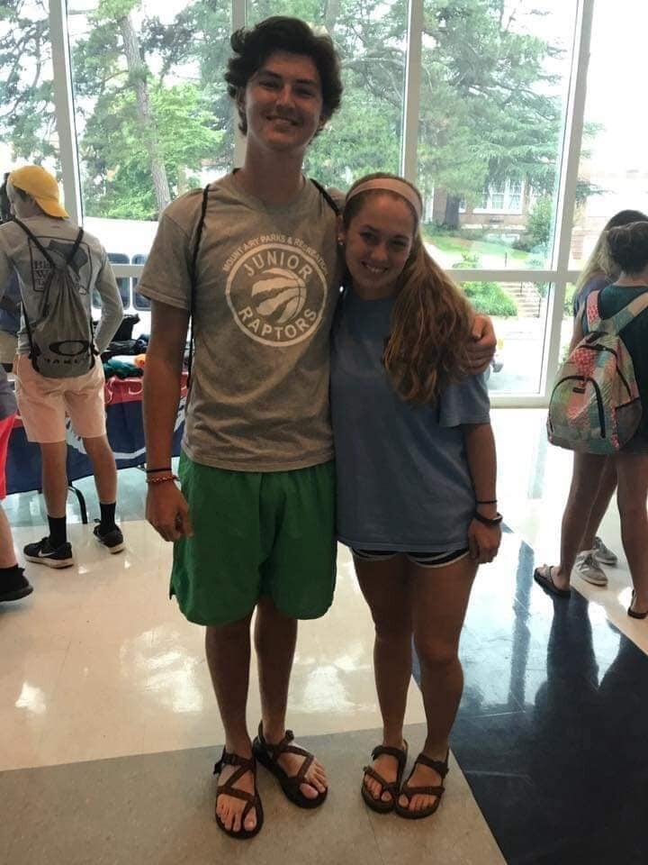 Simon and Morgan first "met" at the youth group camp, Passport in Averett, VA  during the summer of 2017. Morgan had just graduated high school and Simon was about to be a senior. Both their churches, Winter Park Baptist and First Baptist Mount Airy,  were at the camp. Simon was in a small group with Morgan's brother, Kyle. Morgan was in small group with Simon's long time friend, Eli Stroup. Simon and Morgan never really talked much at the camp, but on the last day Morgan asked her mom to take a picture of them together. 