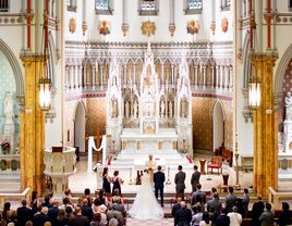 Christian wedding ceremony at chapel