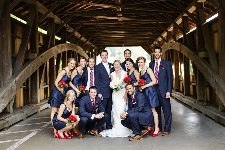 red white and blue bridesmaid dresses