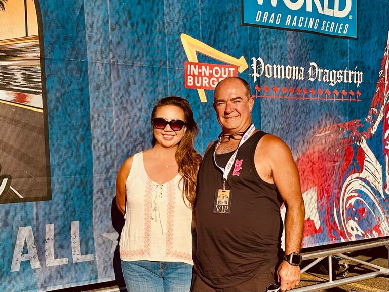 The first of many dates at the National Hot Rod Association (NHRA) races in Pomona California.  