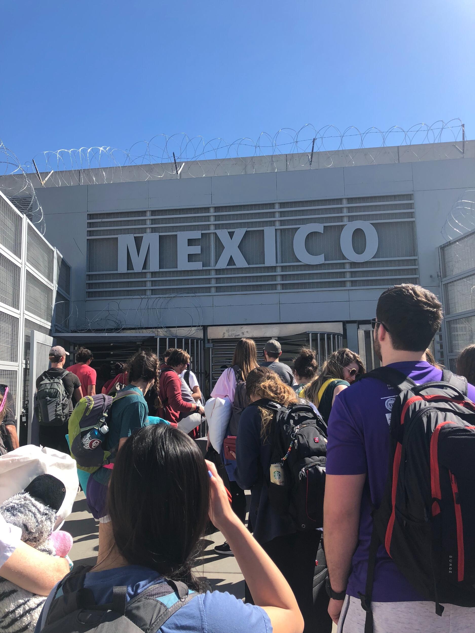 The mission trip to Tijuana, Mexico where Ian and I met! Little did we know that a few weeks later we would start dating and then eventually get engaged two years later! I took this picture as we crossed the border before I met Ian (he is in the purple shirt on the right).