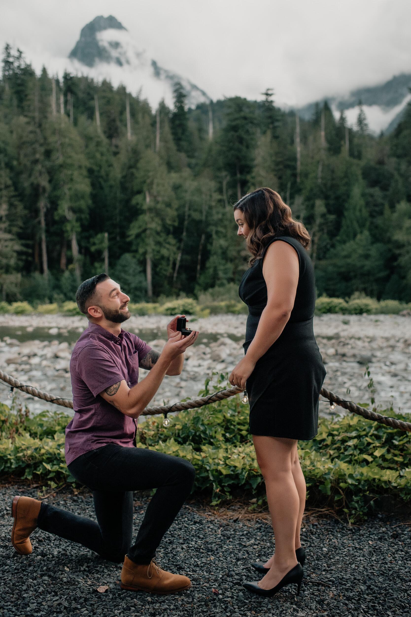 After a very stressful few days that involved Brian getting robbed, the engagement ring and all the proposal supplies getting stolen, replanning the whole thing while on a work trip, and finding a stand-in ring, Brian proposed in the most perfect way, in the most perfect place. There were Friends references, rose gold balloons, lots of roses, twinkly lights, tacos and the most beautiful landscape. He nailed it. 