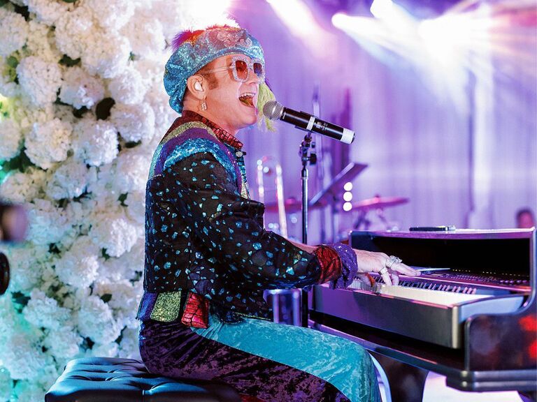 Elton John impersonator performing at wedding