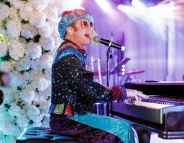 Elton John impersonator performing at wedding