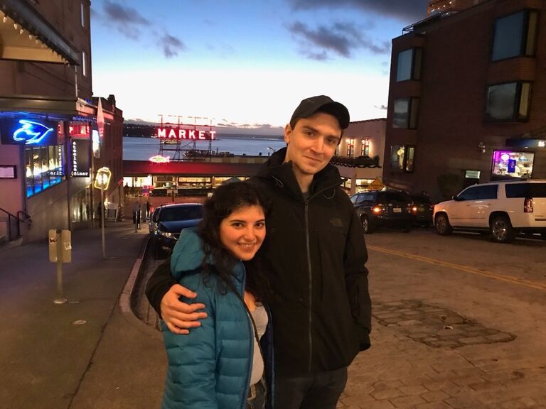 First Photo of us a stranger on the street told us we'd want it some day! - 3rd date/pre relationship