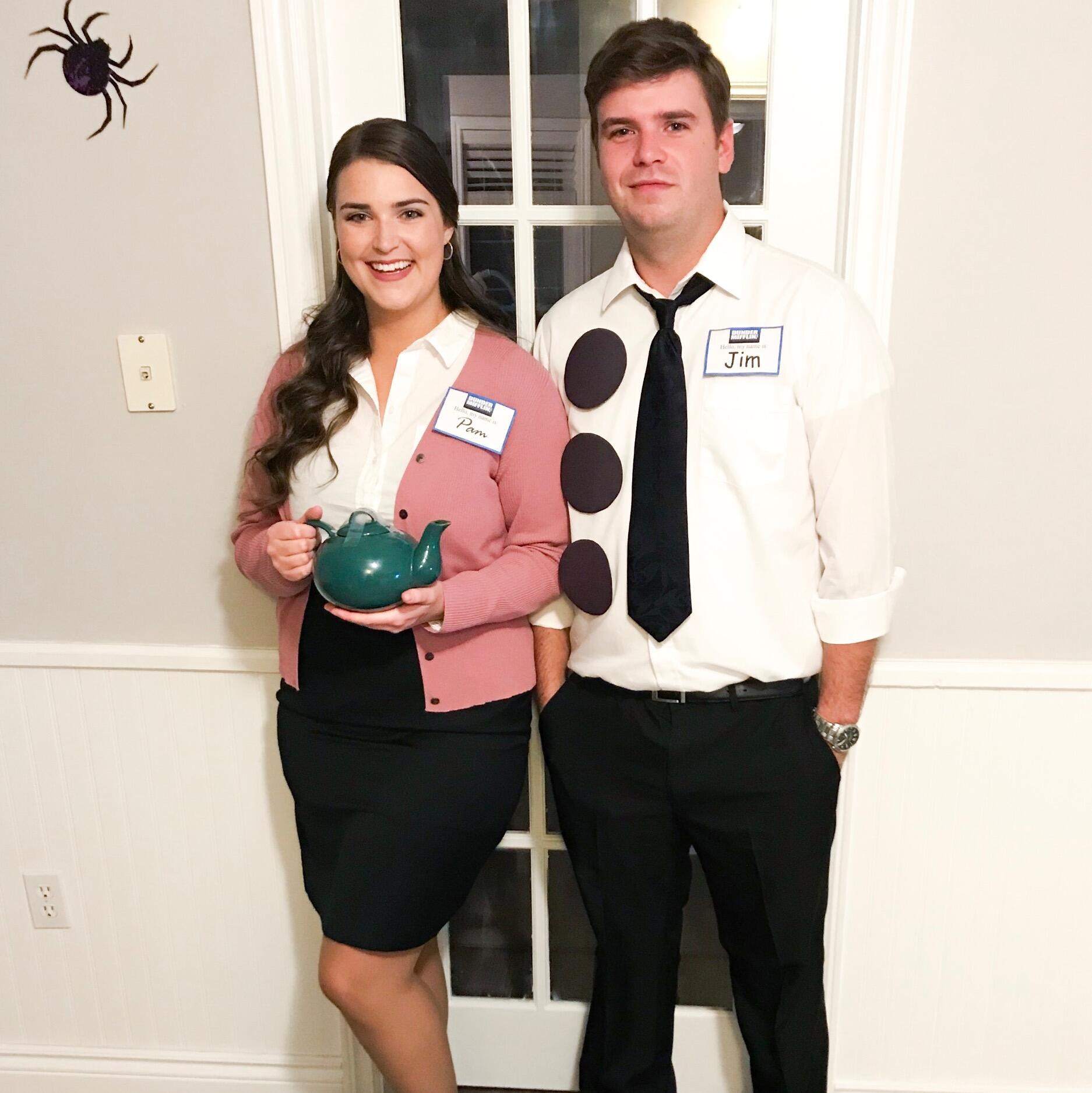 Dressed up as Jim & Pam from the Office for Halloween