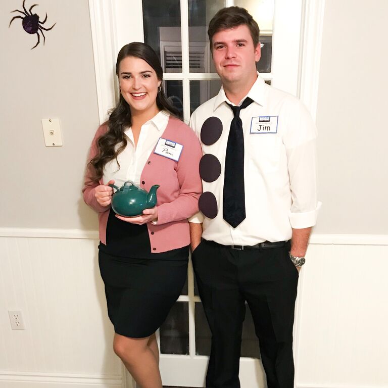 Dressed up as Jim & Pam from the Office for Halloween