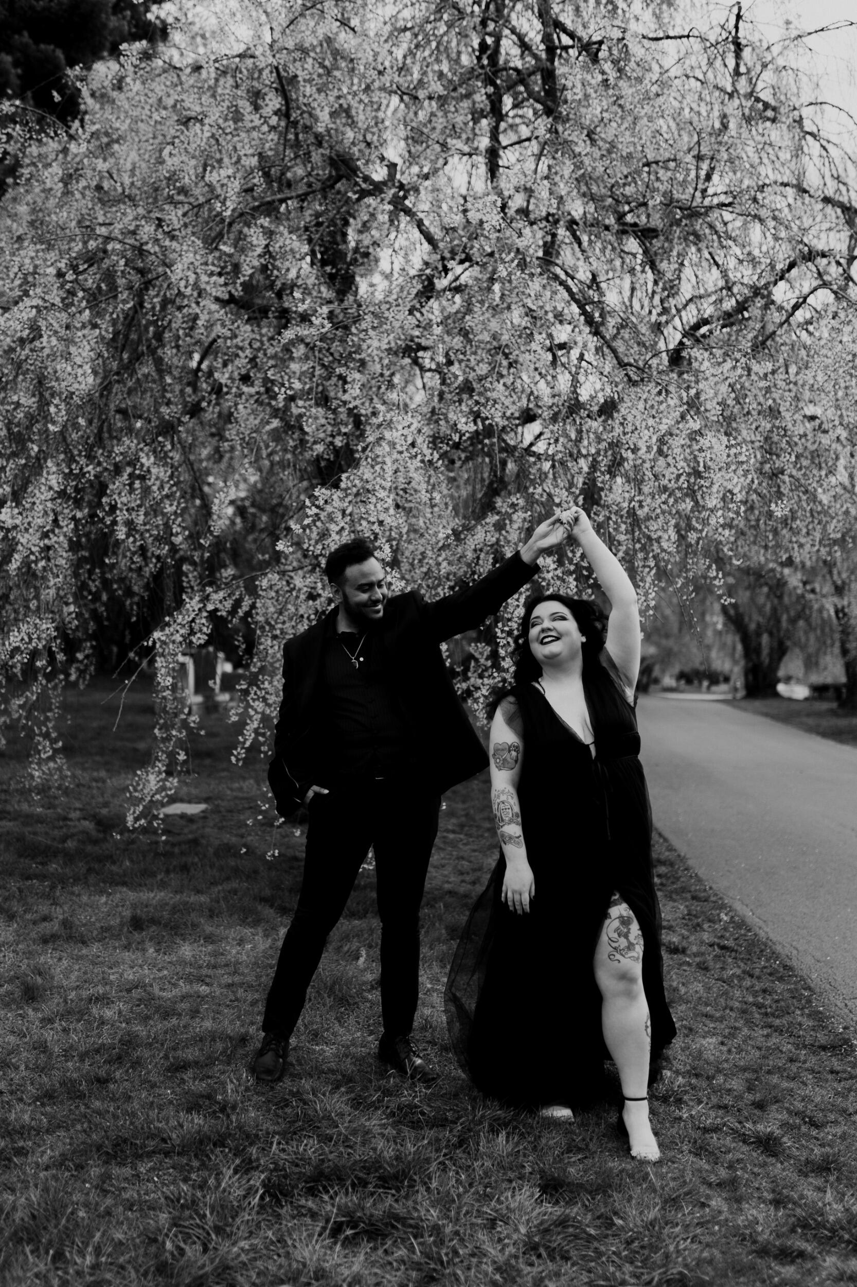 3 years, 11 months dating, 10 months engaged. Our engagement photos with Dara and fulfilling my dream  -  engagement pictures in the historic Lexington Cemetery with the cherry blossoms. 