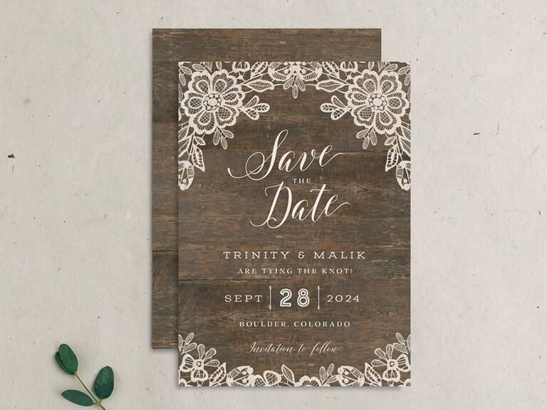 Rustic save the date magnets from DejavuWood
