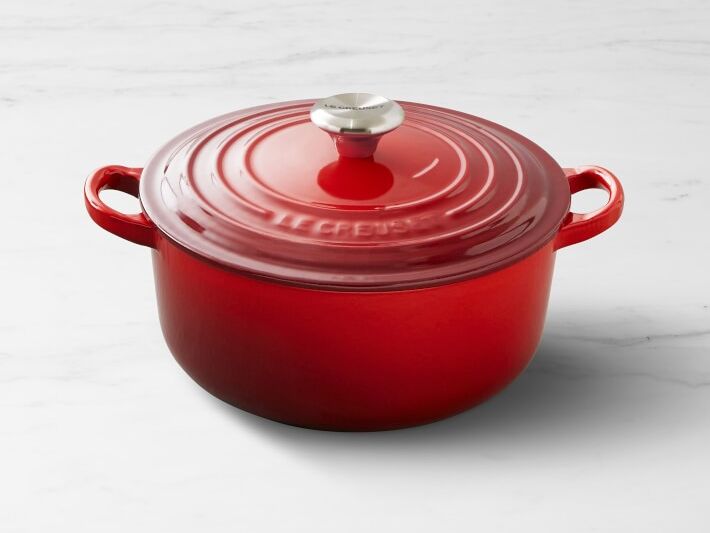 Red Le Creuset Signature Enameled Cast Iron Round Oven wedding gift for couple