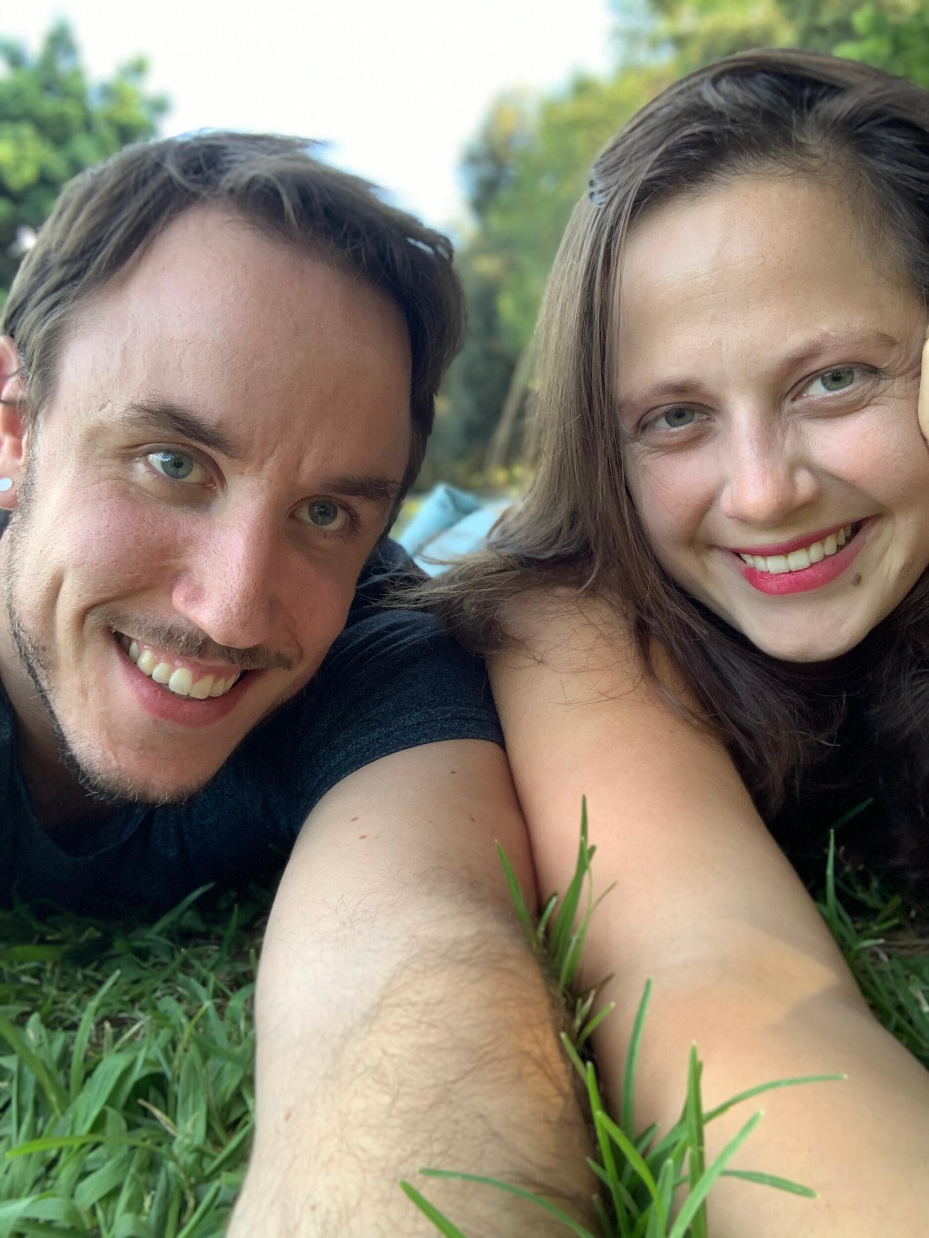 Our first picture together taken at Beeman Park.