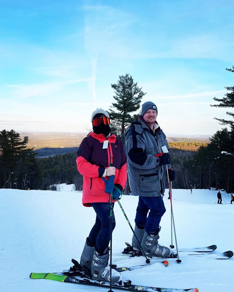 Our first ski trip together - night skiing was a lot of fun. 