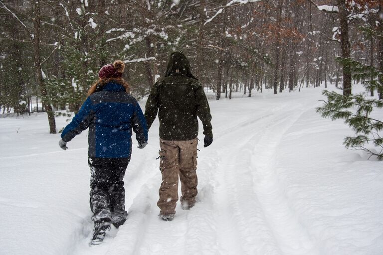 Tyler: Amanda's parents came to visit us up in Michigan over Valentine's weekend. We took a beautiful snow covered walk through the ranch.