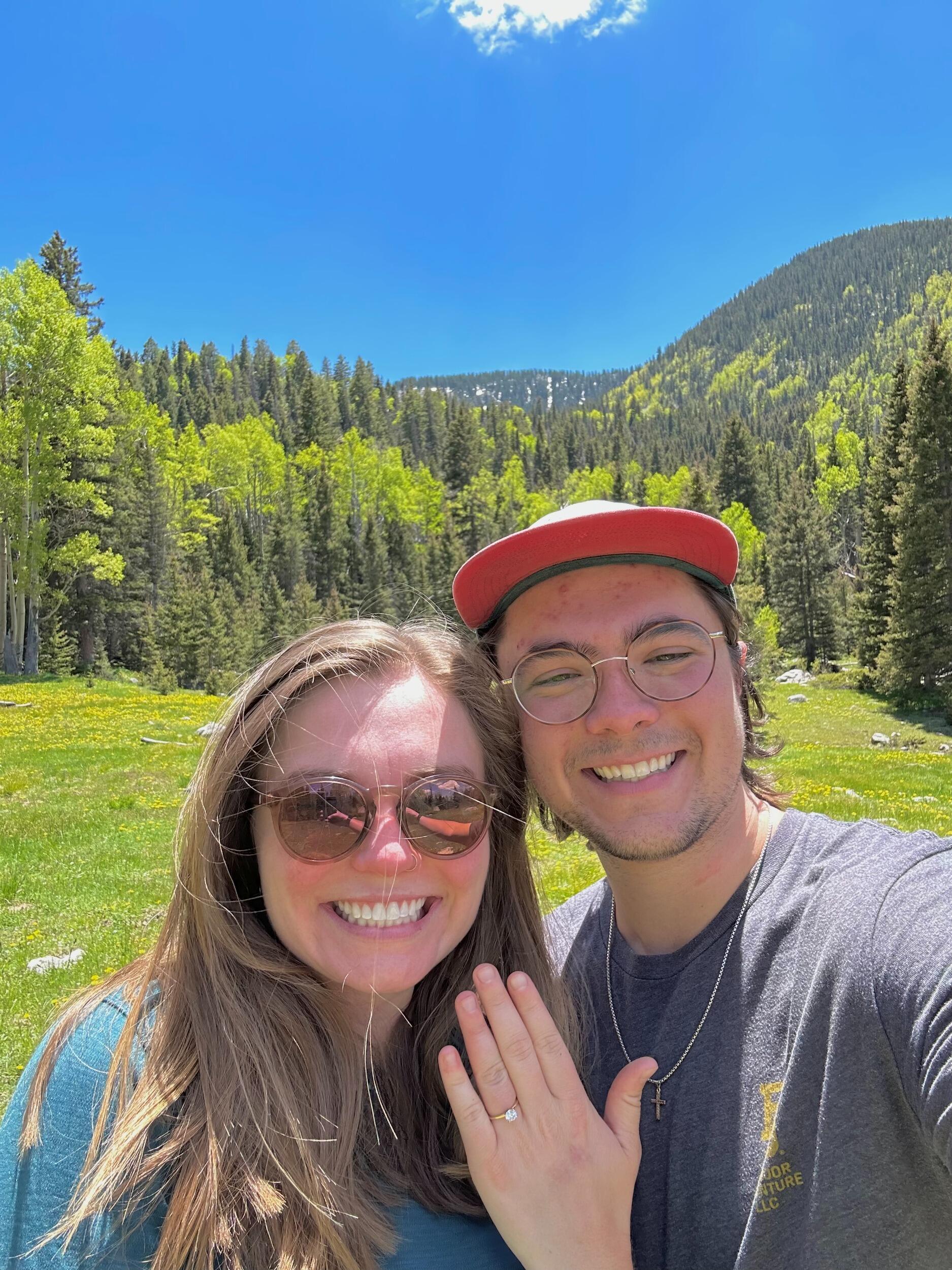 Back in New Mexico, Connor took Rachel back to the trail where they started their journey on Line Camp. After hiking 4.5 miles up the mountain to the meadow where they had previously shared their life stories on "grad night". Sharing life stories is a Baylor Line Camp tradition , now their life stories will forever include one another. 