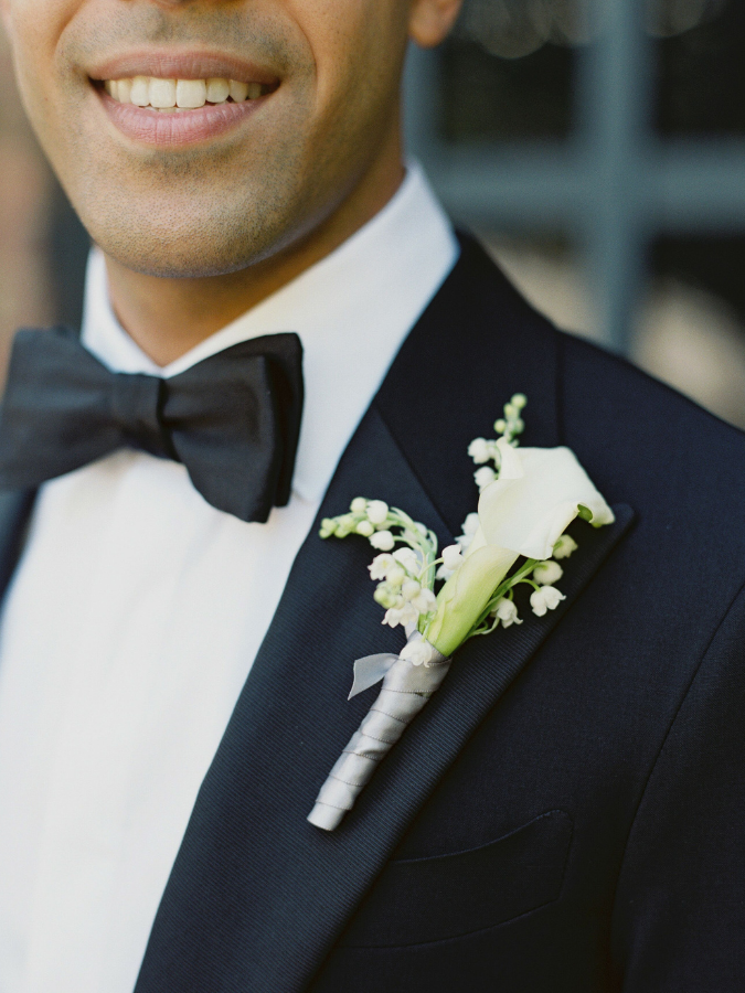 Calla lily and lily of the valley boutonniere