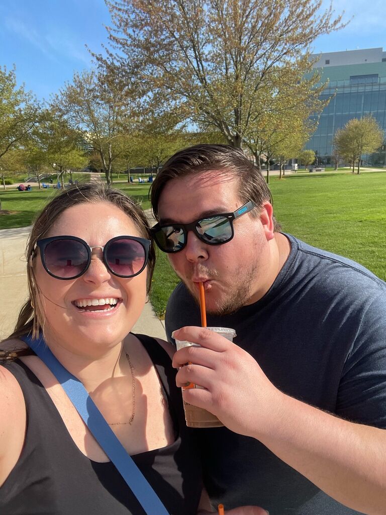 Megan took Jordan to see Grand Valley's campus. We made sure to make a stop by the local Biggby coffee to further fuel Jordan's addiction.