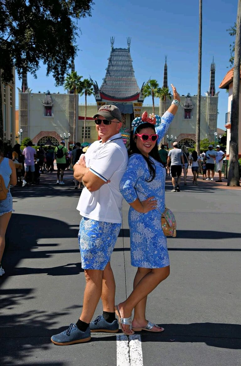 First time Dave agreed to a full matchy matchy Lilly Pulitzer with Mel at Disney’s Hollywood Studios! 